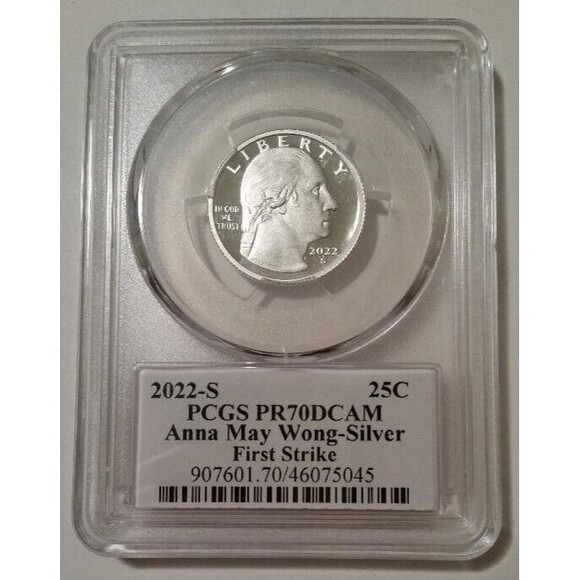 PCGS 2022 S Clad Anna May Wong Proof PR70 DCAM FS Cleveland Arrows Label - Picture 2 of 2